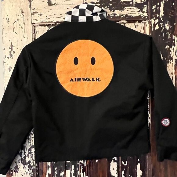 Rare Kids Forever 21 x Airwalk Black Checkerboard Jacket Size 5/6 - Picture 3 of 7